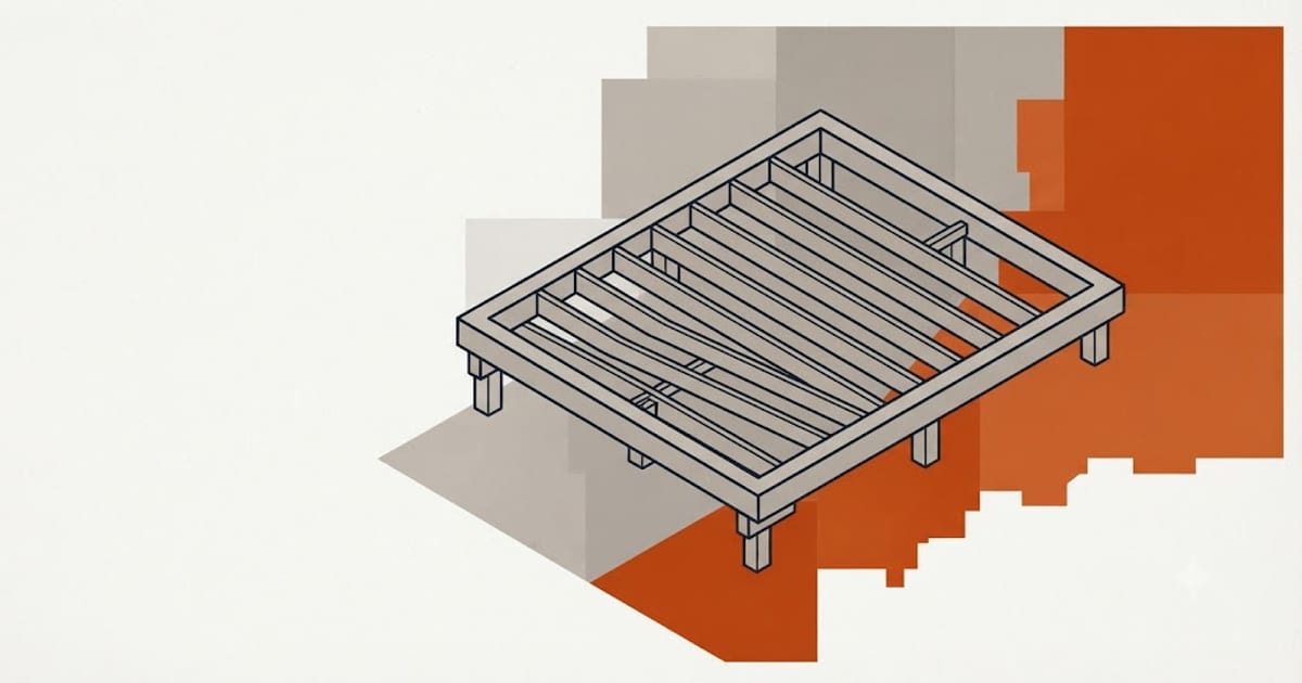 A deck frame drawn over graduated regional bands