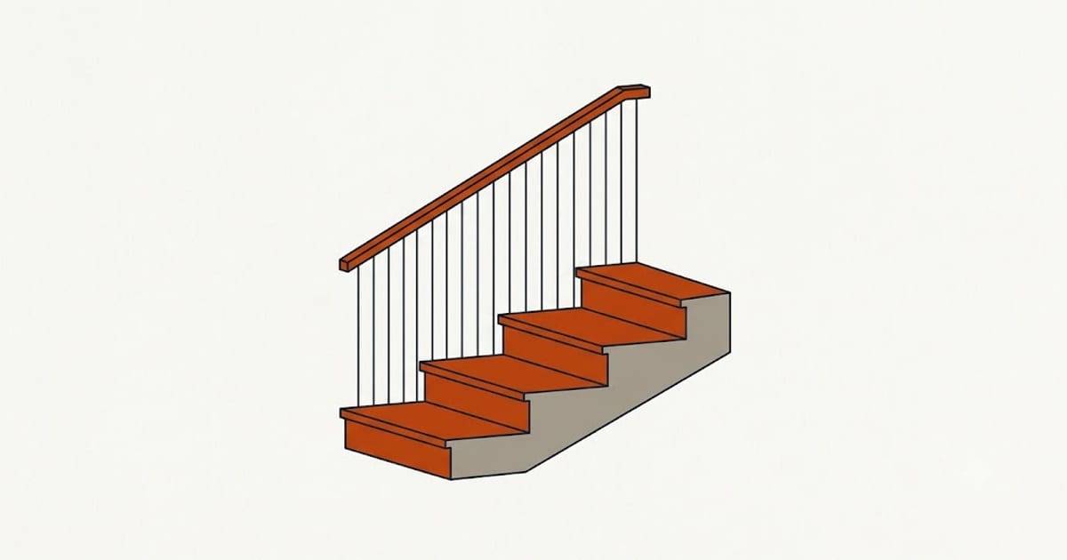 Baluster spacing and handrail height on a stair flight