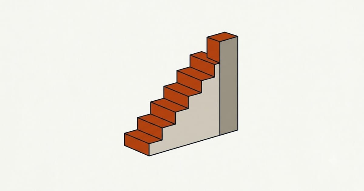 A stair flight with total rise divided into equal risers
